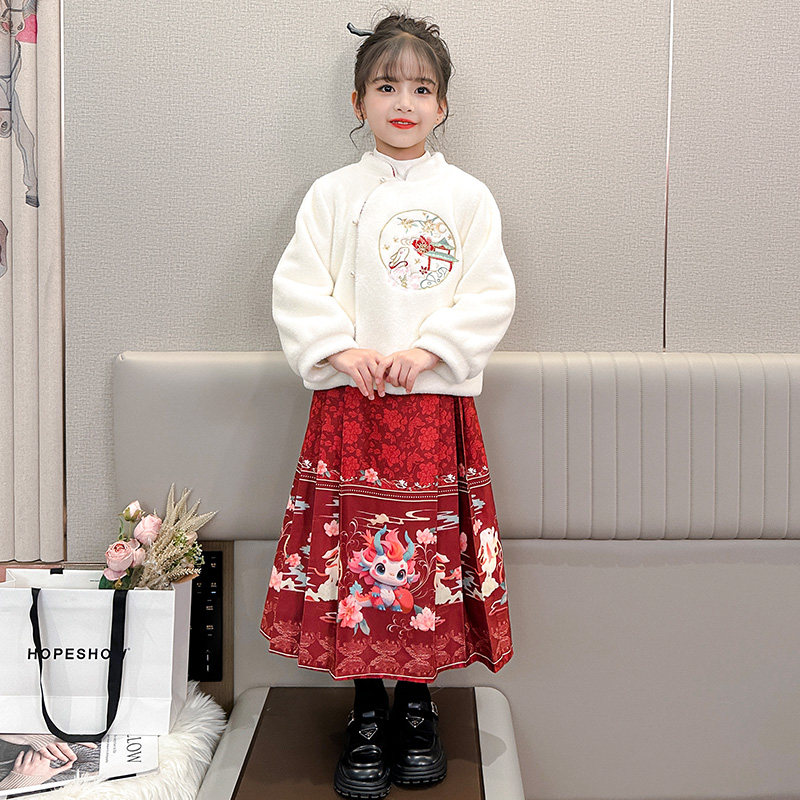 女大童秋冬季汉服马面裙套装2024新款中国风女孩连衣裙唐装拜年服,女装/女士精品,连衣裙,淘宝优惠券,粉丝福利购,淘宝优惠卷