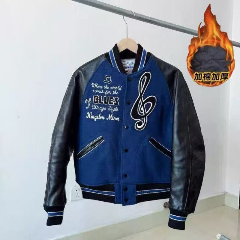 网红同款徽章拼接撞色棒球服外套