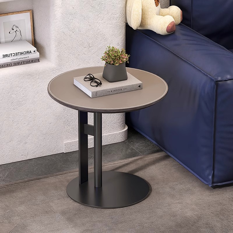 蔓荨轻奢马鞍皮极简边几角几