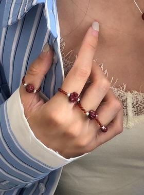貔貅女款食指戒指红玛瑙小众设计