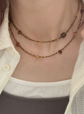 新中式碎石秋冬毛衣链天然石串珠