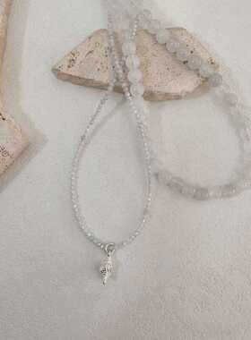 清冷感叠戴度假风小众颈链锆石