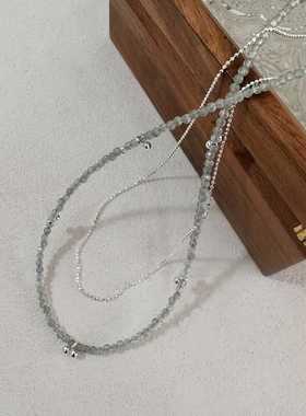 甜美细款磷灰石纯银项链S925银