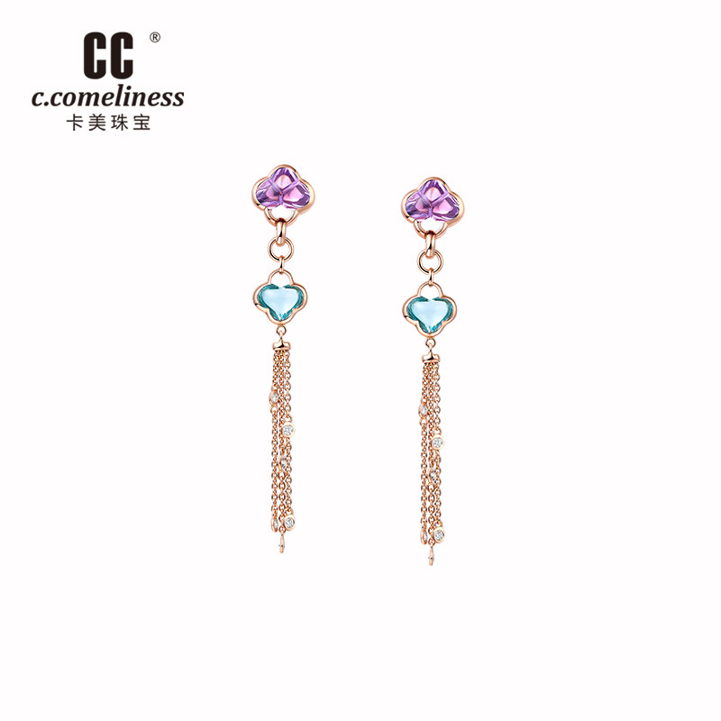 CC卡美珠宝结&middot;锁系列 18K金钻石宝石耳饰珠宝礼物官方正品