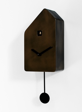 意大利Progetti咕咕钟q01特别版金属面布谷鸟挂钟表家居创意设计