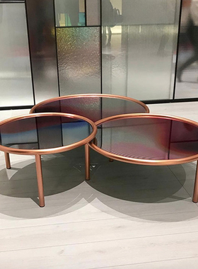 意大利GLAS ITALIA茶几咖啡桌洛城余晖渐变镜面玻璃L.A SUNSET