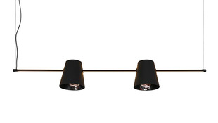 意大利Karman Cupido LED Pendant 隐形画黑色悬挂灯-两灯罩版