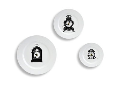 英国Mineheart Clock Plate Clocks 挂钟图案的盘子挂钟 3款可选