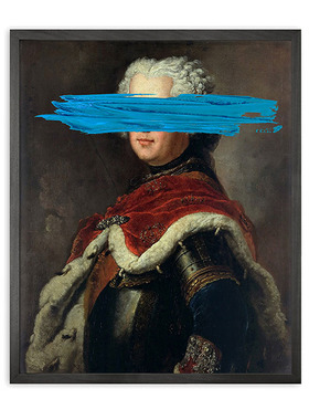 英国Mineheart Blue Mark Framed Printed 涂掉一部分装饰画