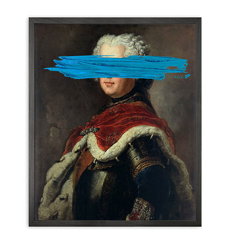 英国Mineheart Blue Mark Framed Printed 涂掉一部分装饰画