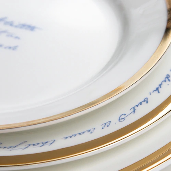 英国mineheart poetry plates 镶金边诗歌盘子 3种可选