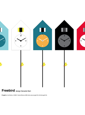 意大利Progetti钟表Freebird自由小鸟挂钟家居创意设计欧式进口