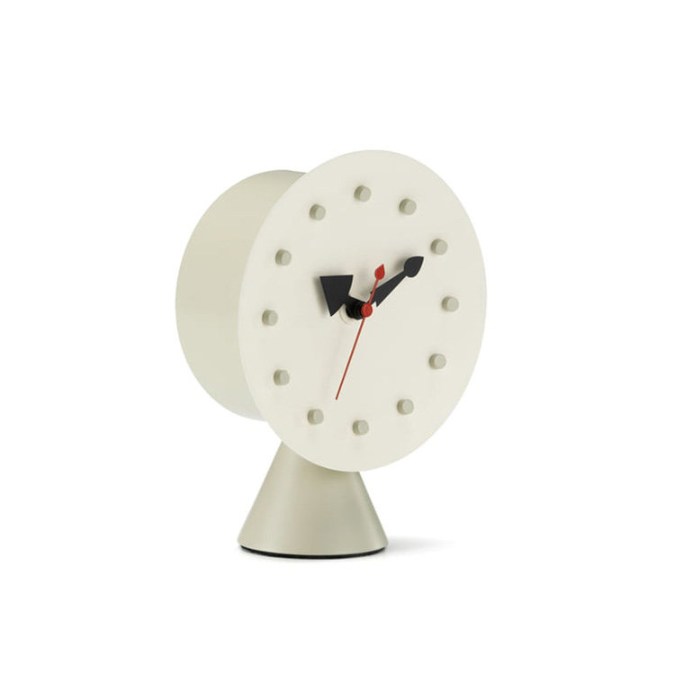 瑞士Vitra 锥形座白色台钟座钟Cone base desk clock创意设计进口