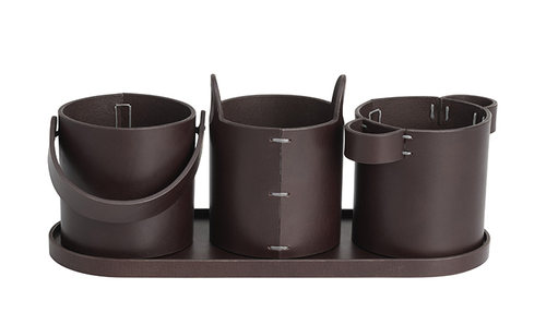 丹麦Fritz Hansen 皮革桌面收纳盒/筒Buckets Desk organizer进口