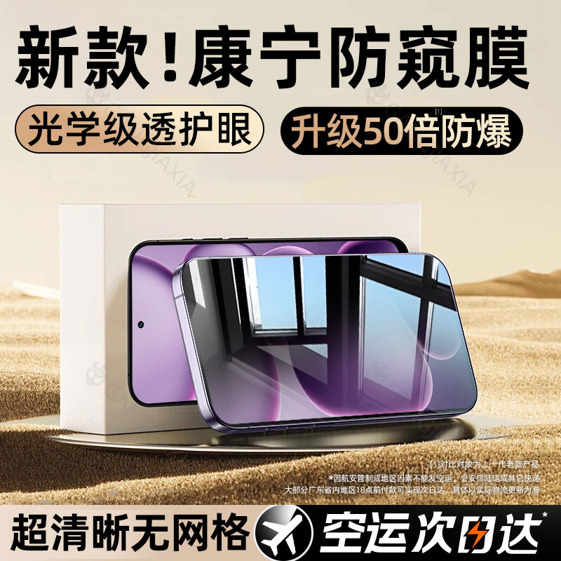 适用oppo系列防窥钢化膜