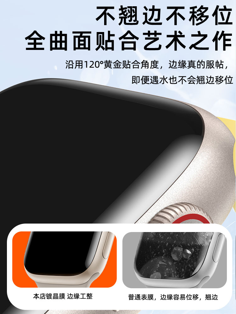 适用苹s果iwatch8手表s7保护膜applewat7ch钢化iwatche6表膜waths5c/3水凝s8陶瓷全屏Ultra4se2iwatchs1贴膜 3C数码配件 手机贴膜 原图主图