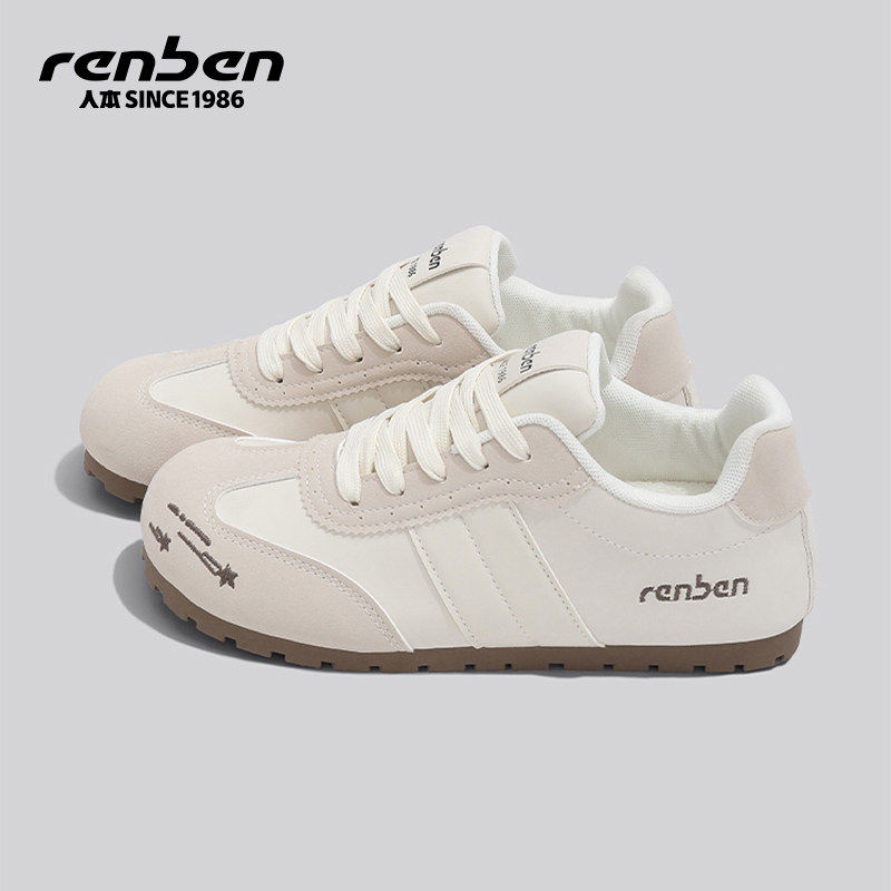 人本德训鞋女2026春季新款小白鞋平底学生百搭运动不累脚轻便板鞋,女鞋,德训鞋,淘宝优惠券,粉丝福利购,淘宝优惠卷