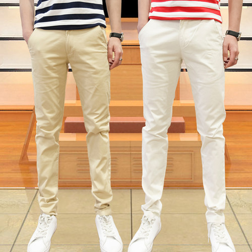 显瘦韩版男生小脚修身薄款休闲裤