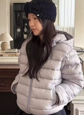 代工厂！Fure韩国2025新款冬季百搭连帽泡芙排骨羽绒服外套女短款