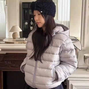 代工厂!Fure韩国2025新款冬季百搭连帽泡芙排骨羽绒服外套女短款