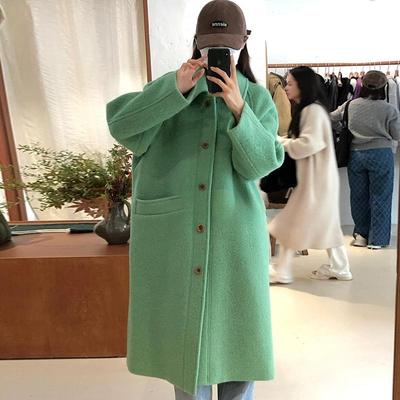 sienne冬季羊毛大衣中长款外套女