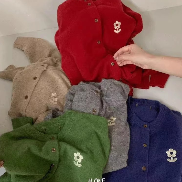 HONE韩国花朵刺绣针织衫羊毛毛衣