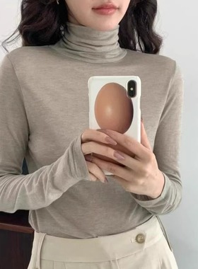专柜品质！EGG韩国东大门2025秋季新款半高领打底衫长袖T恤女上衣