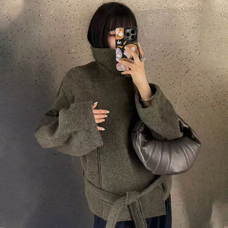 韩国金敏喜同款羊毛大衣毛呢外套