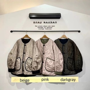 菱格两面穿棉衣外套女羽绒棉服 market韩国2025冬季 天花板 Grey