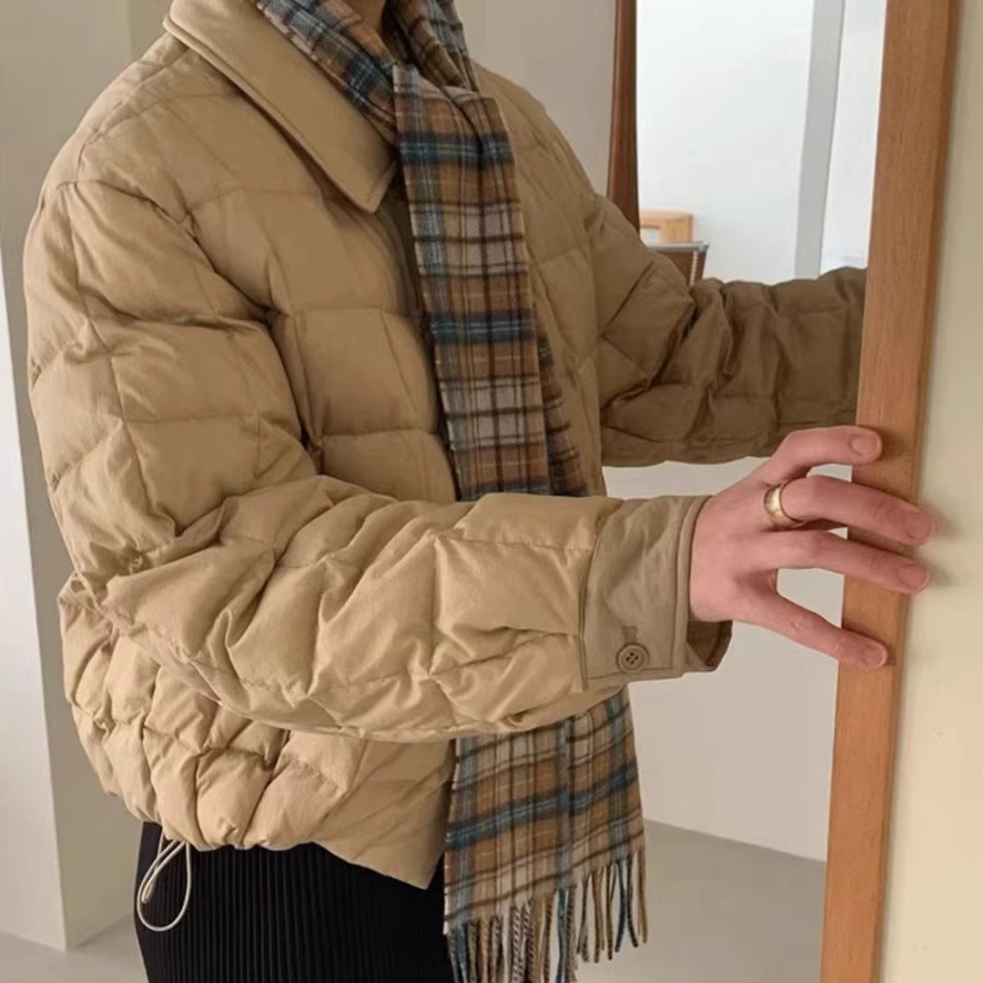短款轻薄羽绒服女百搭翻领外套