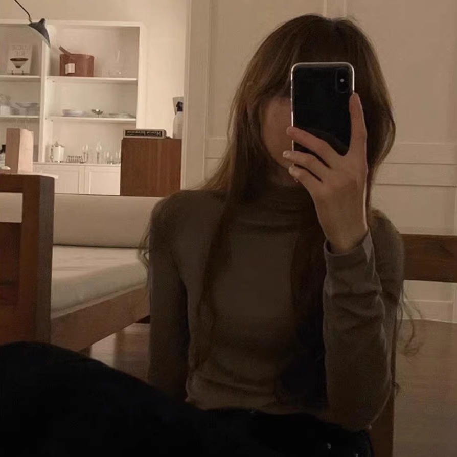 百搭纯色长袖弹力螺纹内搭T恤