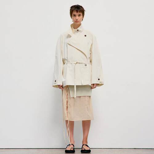 韩国LOW春季百搭纯色风衣外套女