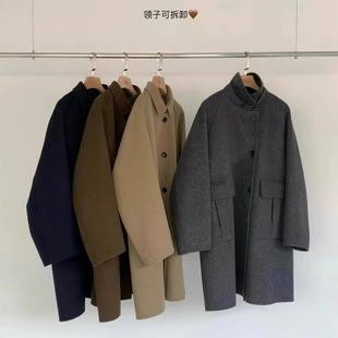 双面全手工羊毛大衣毛呢外套 新款 代工厂 韩国东大门EGG2025冬季