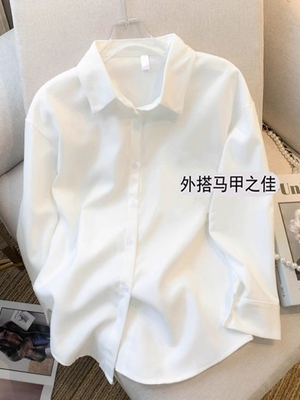 新款秋冬加绒白衬衫女JK长袖韩版修身工装加厚保暖衬衣学生职业装