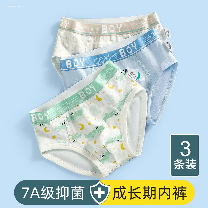 儿童2-4-6-8-9-16岁三角裤纯棉内裤小童学生短裤中大男童三脚内裤