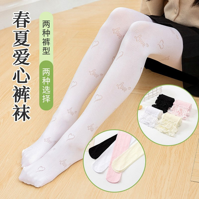 女童春夏季丝袜连裤袜不连脚超薄款九分裙袜宝宝打底裤袜子配裙子图片