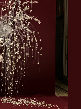 塑料柳条仿真花垂钓柳芽假花韩版白绿婚礼插花装饰婚庆花艺摆设