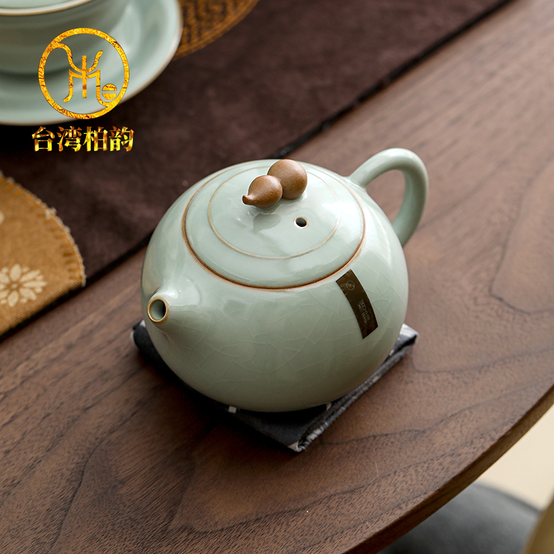 柏韵邱卫国汝窑茶壶高端功夫茶具汝瓷大容量泡茶壶开片可养西施福