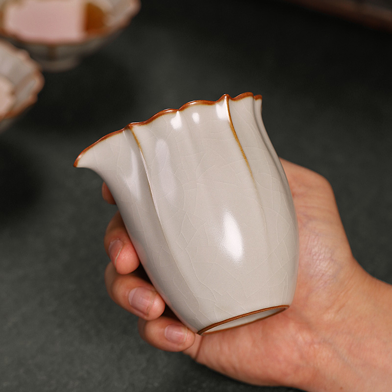 台湾柏韵汝窑冰裂开片可养公道杯