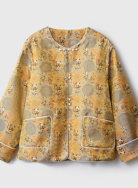 SILVIYE乐舞长安宋锦填充100%桑蚕丝新中式外套国风宽松棉服25冬