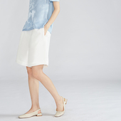 百慕大五分裤 真丝双宫气质白色短裤 100%桑蚕丝夏 里料双绉 一丝牵