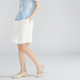 一丝牵 100%桑蚕丝夏 百慕大五分裤 里料双绉 真丝双宫气质白色短裤