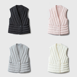 特惠90白鸭绒羽绒马甲女宽松显瘦轻薄保暖防水鸭绒服马夹外套冬