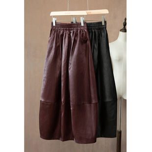 红云纱皮子料100%桑蚕丝重磅香云纱真丝花苞半身裙女 SILVIYE溯也