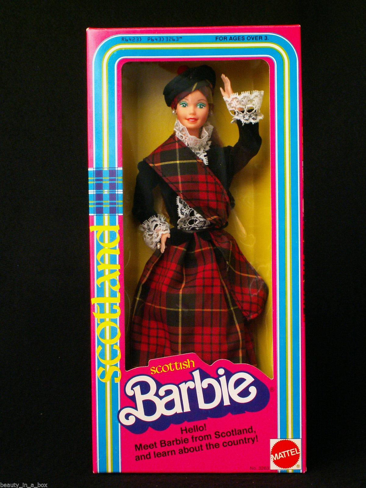 预 Barbie Scottish 1980 苏格兰世界风情芭比 第一版 开口笑