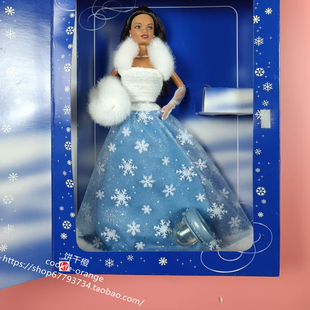 皮草手套雪感觉芭比娃娃 发 黑皮 1999 Sensation Barbie Snow