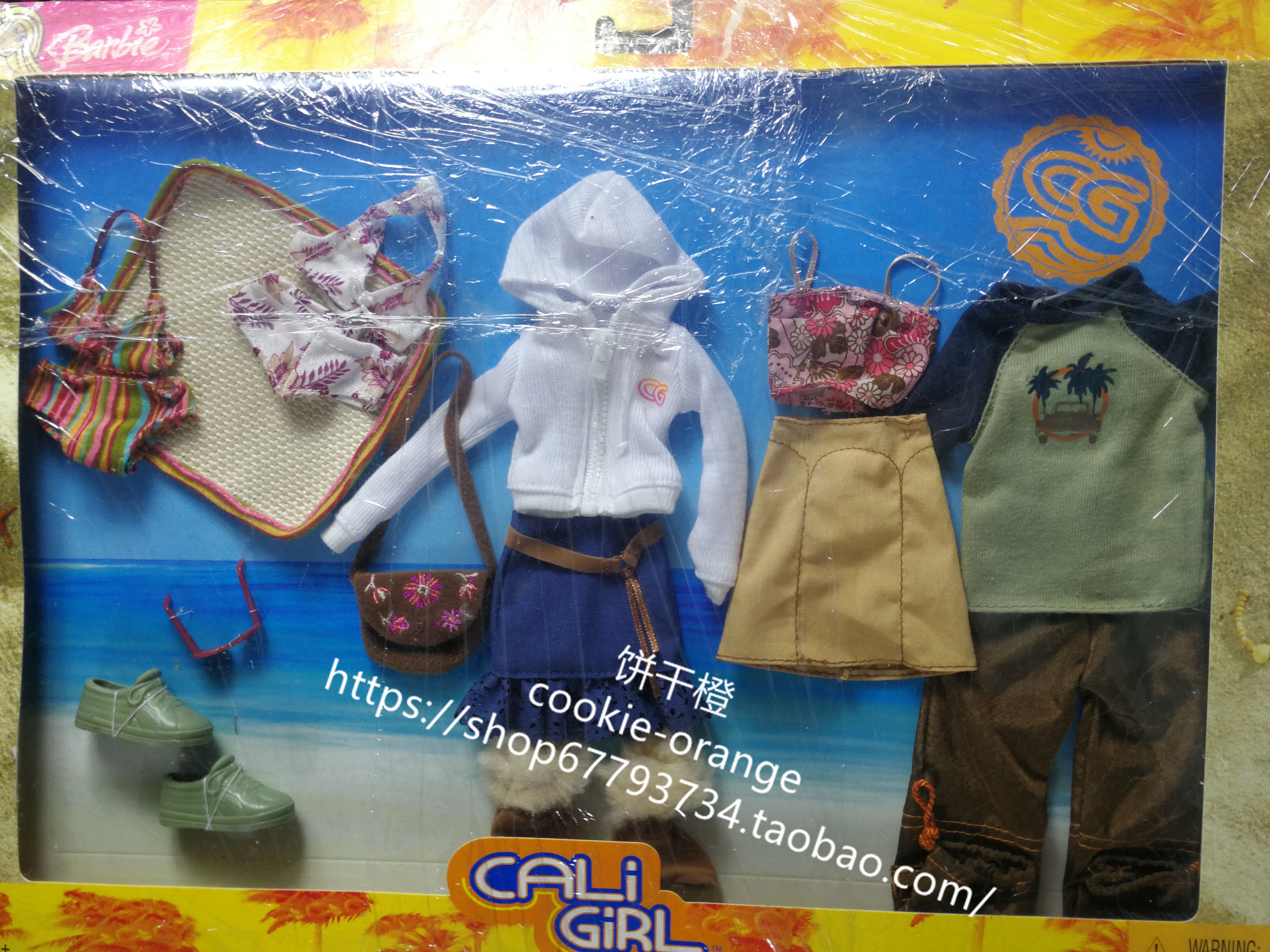 预 Barbie Cali Girl Fashion 2 2004 正品绝版海边冲浪芭比衣服 玩具/童车/益智/积木/模型 娃娃/配件/着替 原图主图