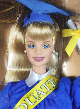 发 Barbie Millennium Grad Graduation 1999 蓝色毕业生芭比娃娃