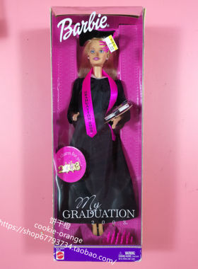 发 Barbie My Graduation 56329 2003 毕业生芭比娃娃 黑色