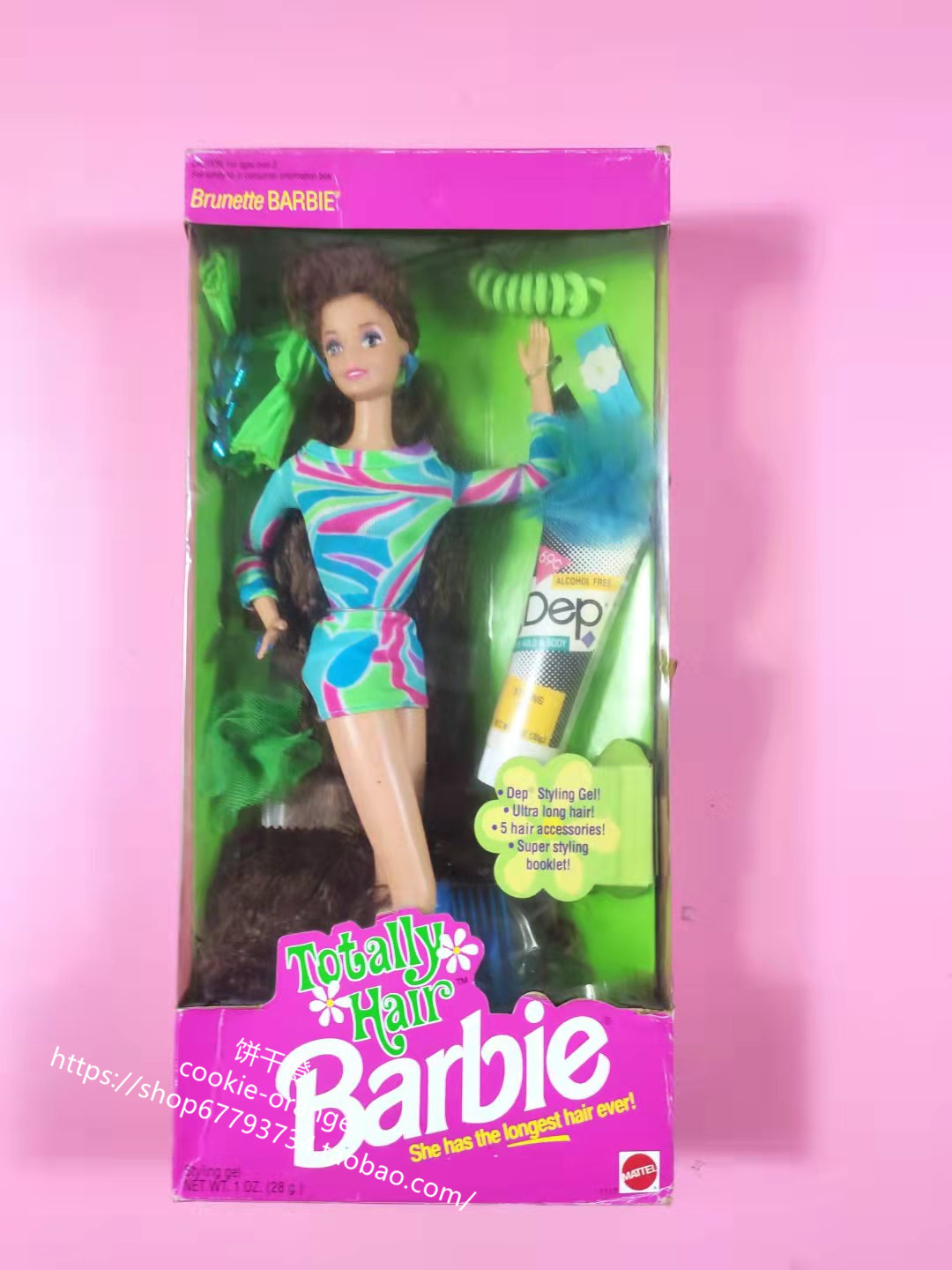发 Barbie Totally Hair Brunette 1991 正品绝版长发芭比娃娃